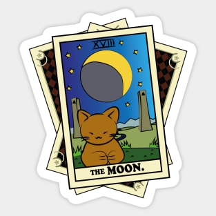 TAROT CARDS DECK | THE MOON. | FORTUNE CAT Sticker